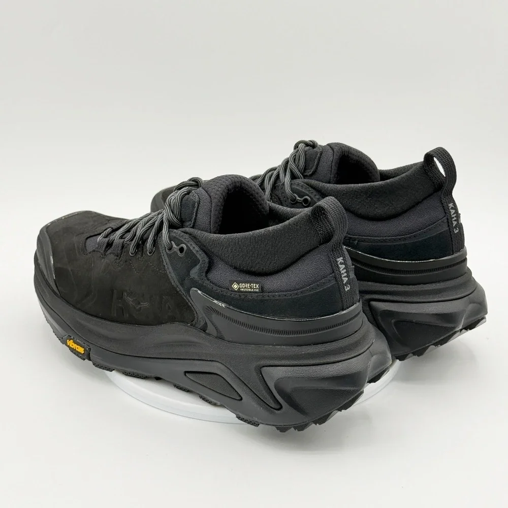 Hoka‎ KAHA 3 Low GTX Mens 8.5 Triple Black Gore-Tex Trail Shoes 1162532 - NEW